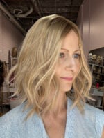 Blake 12" |  Blonde Human Hair Silk Topper - Image 2