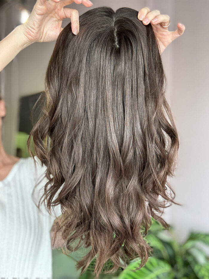 brunette silk topper