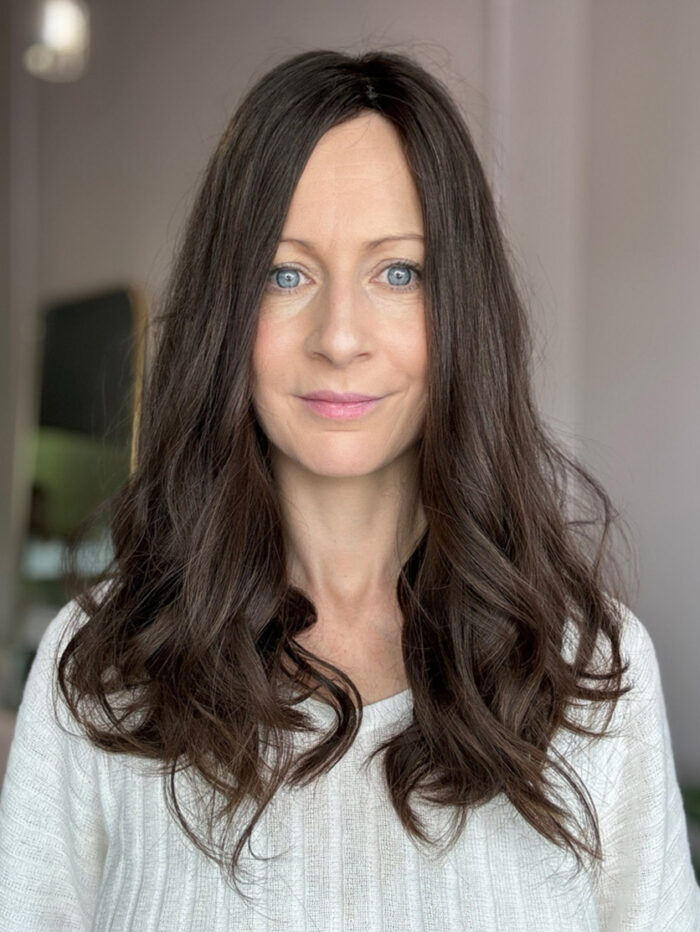 virgin hair brunette silk topper