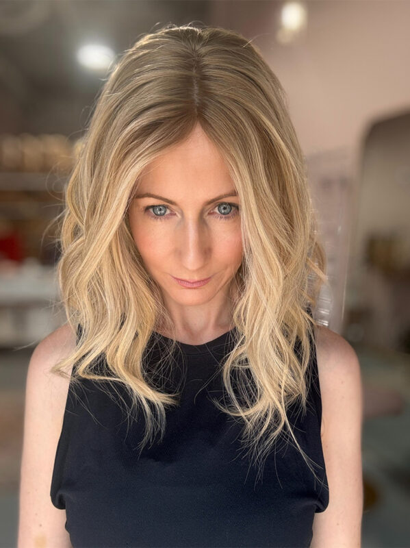 blonde human hair topper