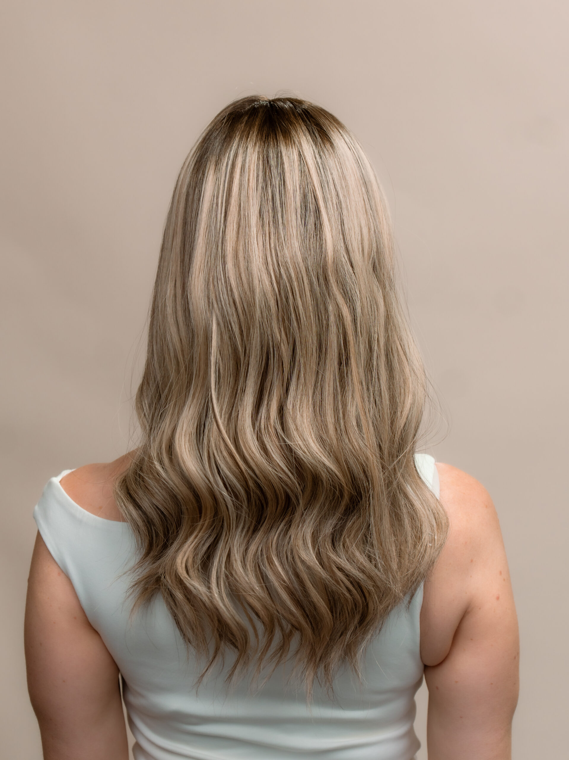 DNZ01877v2 Chanel 18" | Blonde Human Hair Silk Topper - Image 3