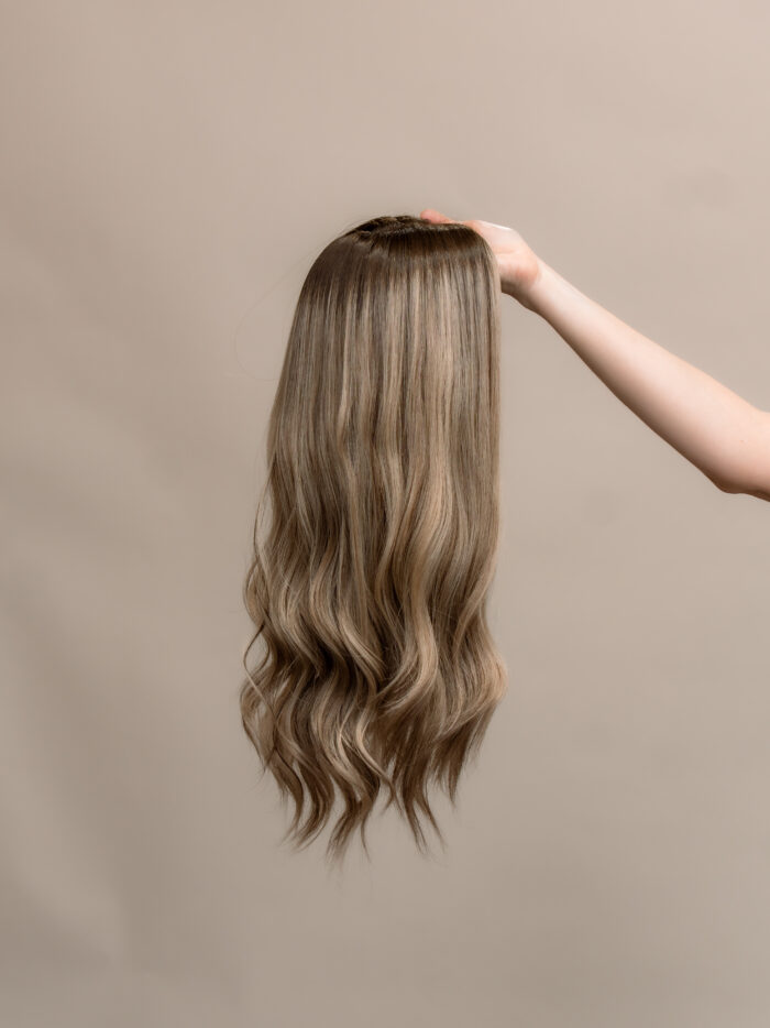 Chanel 18" | Blonde Human Hair Silk Topper - Image 4