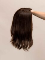 Aria 16" |  Brunette Human Hair Silk Topper - Image 5