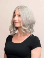 Lynx 14" | Grey Human Hair Lace Topper - Image 3