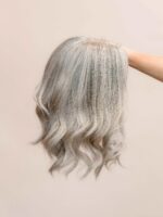 Lynx 14" | Grey Human Hair Lace Topper - Image 5