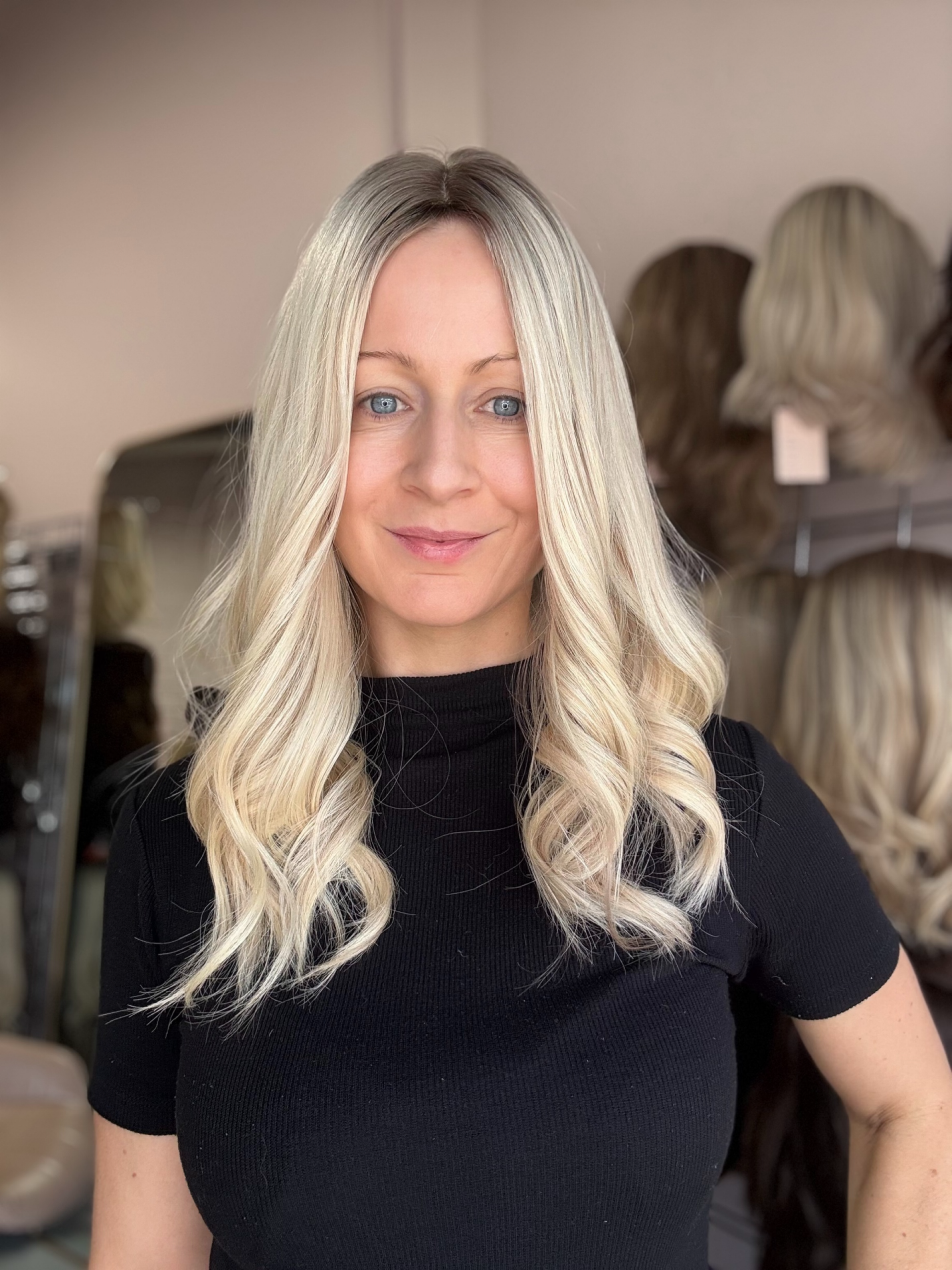 IMG_0590 Minx 18" | Blonde Human Hair Silk Topper - Image 1