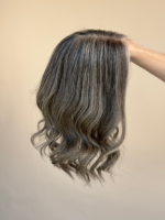 Misty 14" | Grey Human Hair Lace Topper - Image 6