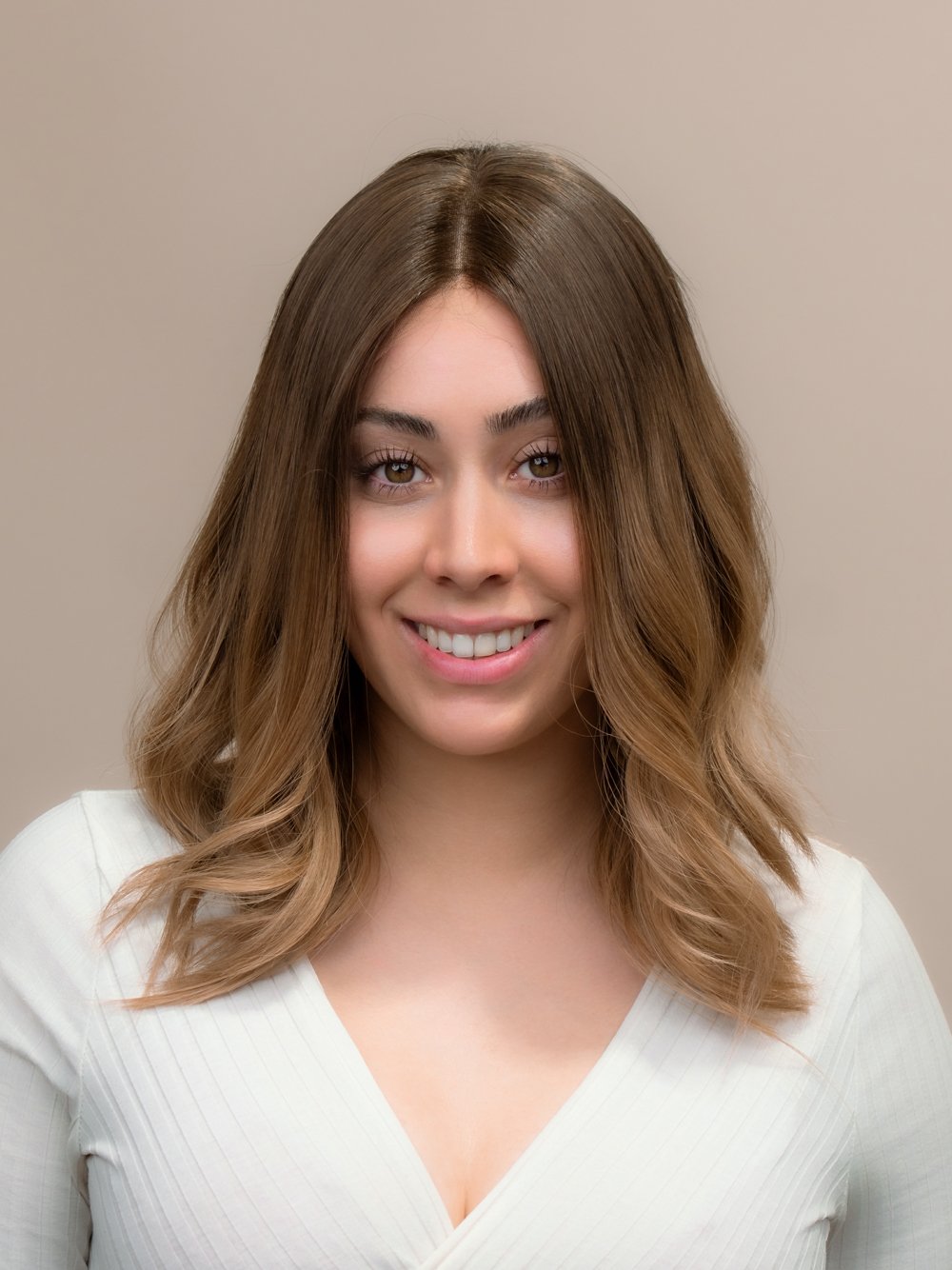 DNZ01416 Zelda 16" | Brunette Human Hair Wig - Image 1