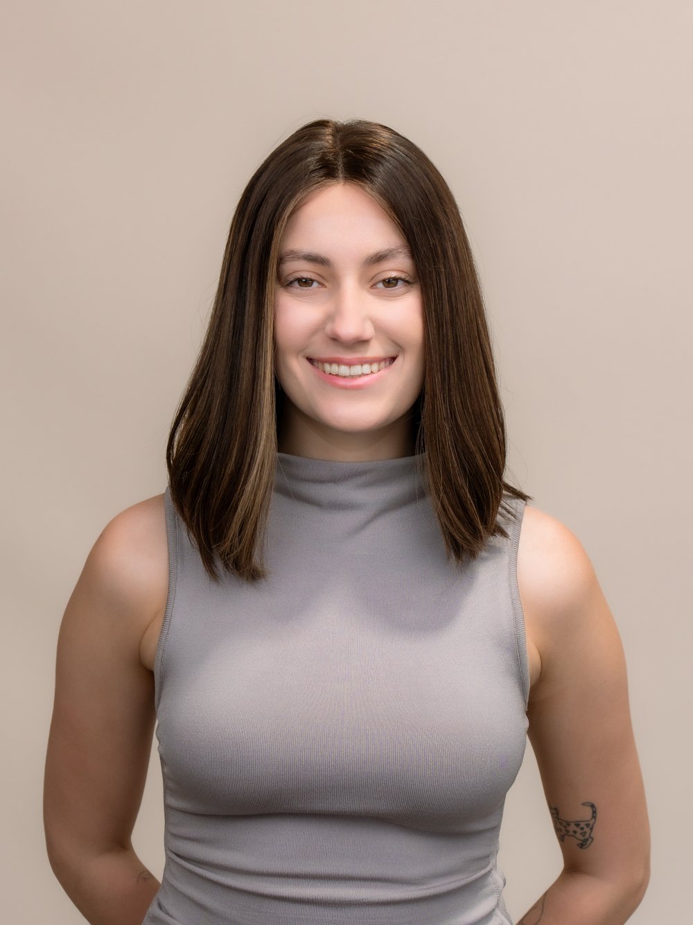 DNZ02580v2 Lexie 14" | Brunette Human Hair Wig - Image 1