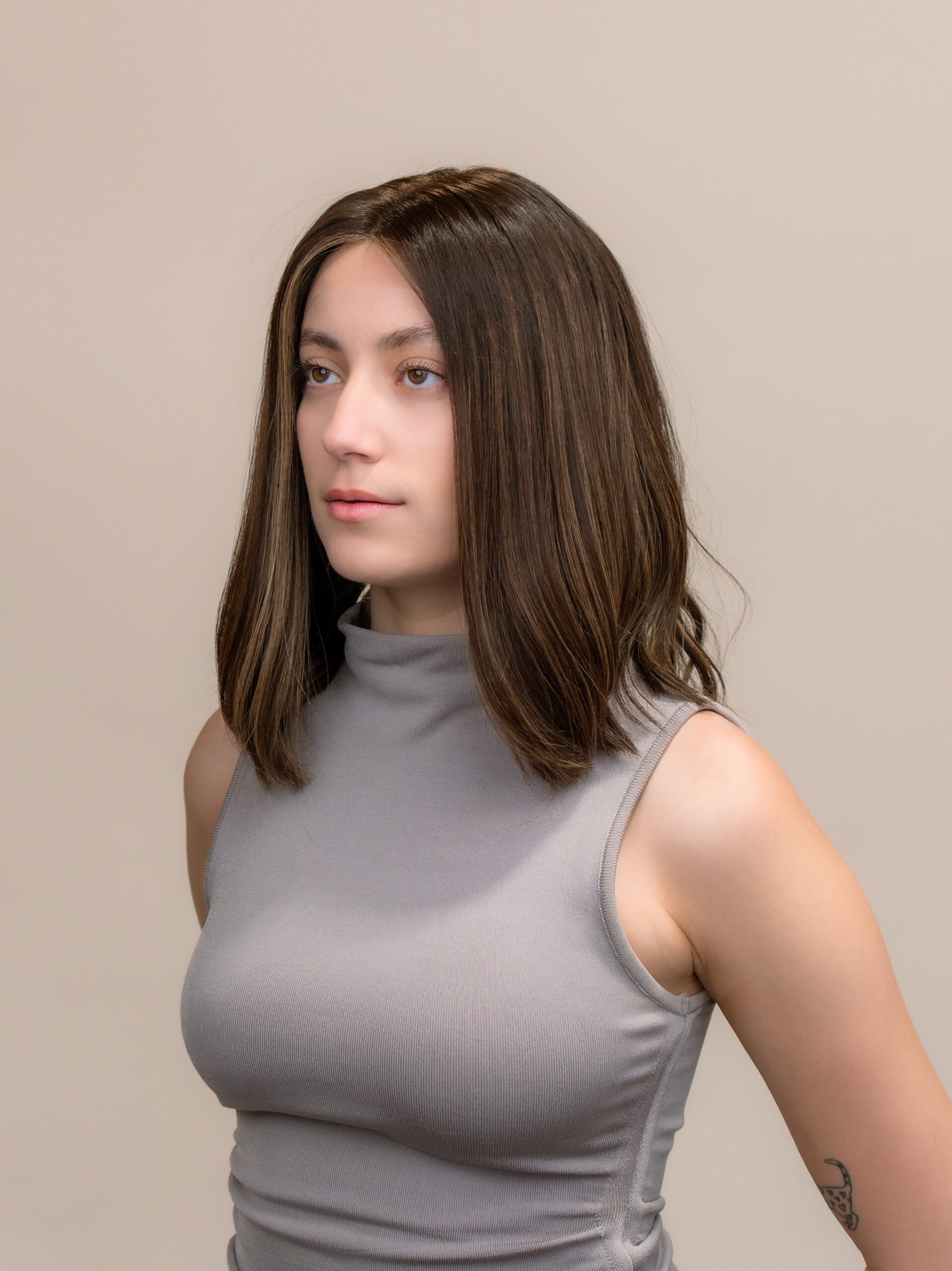 DNZ02581v2 Lexie 14" | Brunette Human Hair Wig - Image 2