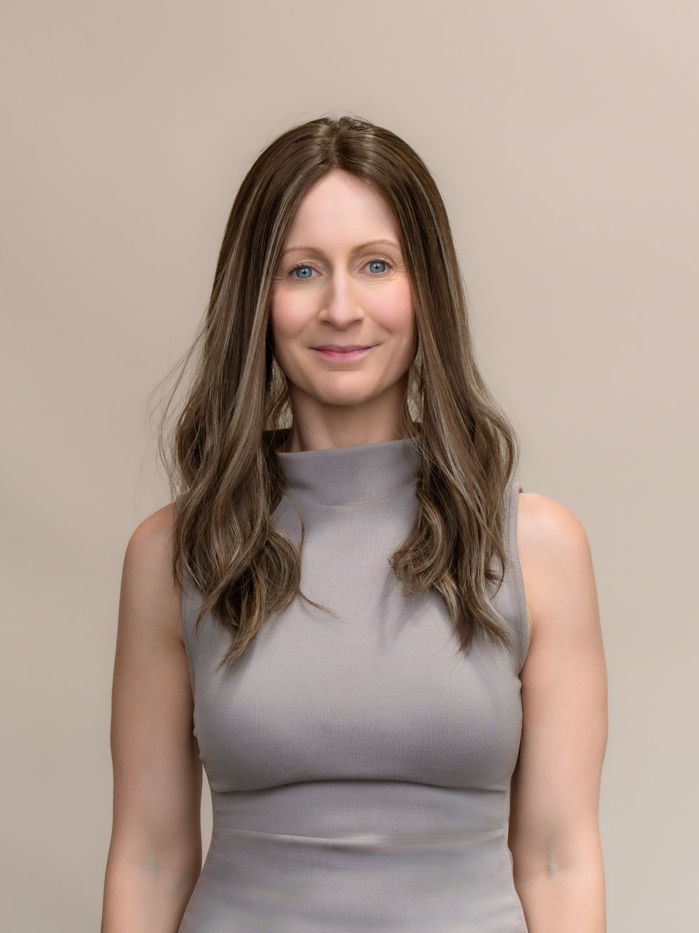 main photo Anastasia 18" | Brunette Human Hair Lace Topper - Image 1