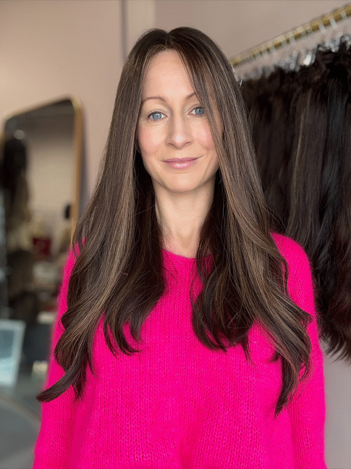 Chantal 20" | Brunette Human Hair Wig - Image 1