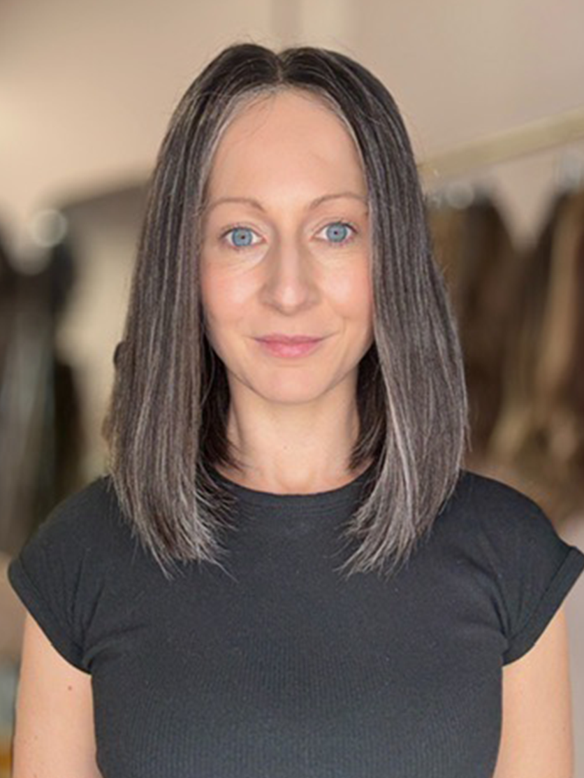 grey human hair wig
