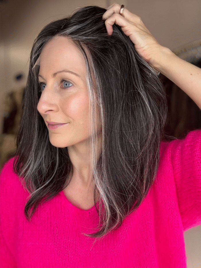 Raven 16" | Grey Human Hair Wig - Image 6