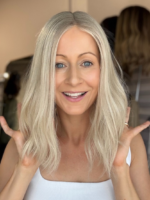 Luna Light 14″ | Silver Human Hair Lace Topper