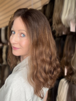 Cinnamon 16″ | Brunette Wavy Human Hair Wig - Image 3